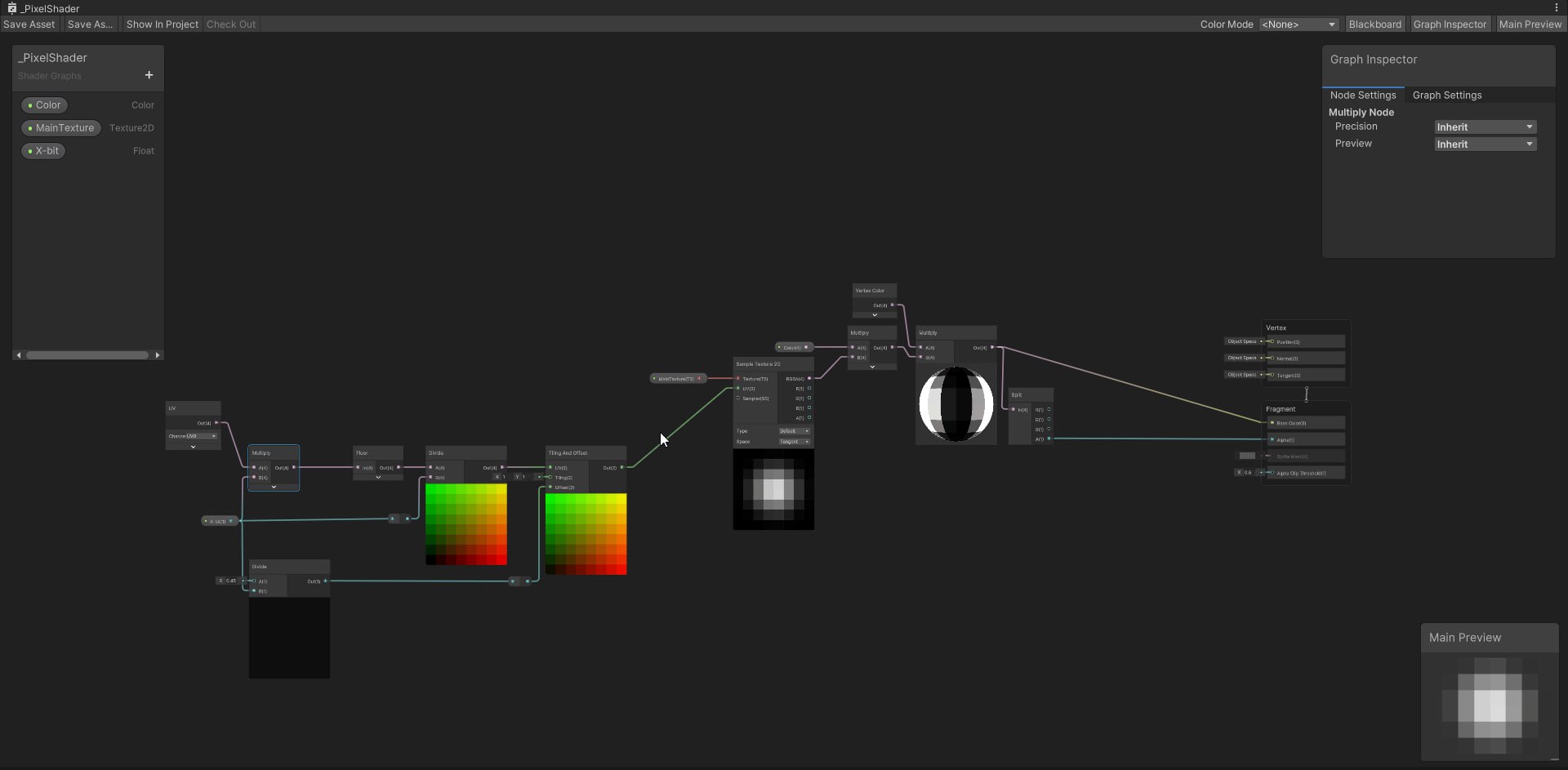 Пиксельный шейдер в Shader Graph